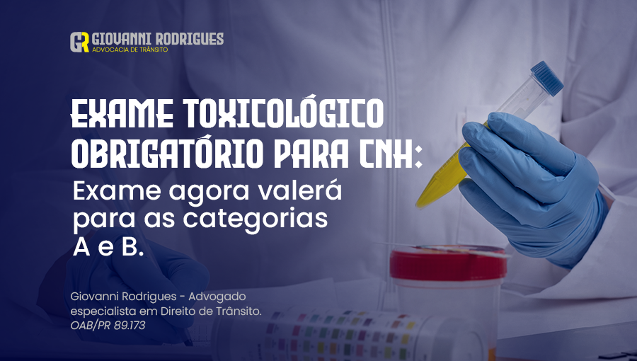 Exame toxicológico para CNH